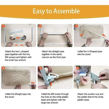 Cordless Cat Hammock for Sunbathing Hanging Cat Bed Summer Suction Cup Glass Mounted Foldable Breathable Cat Bed Frame Supplies