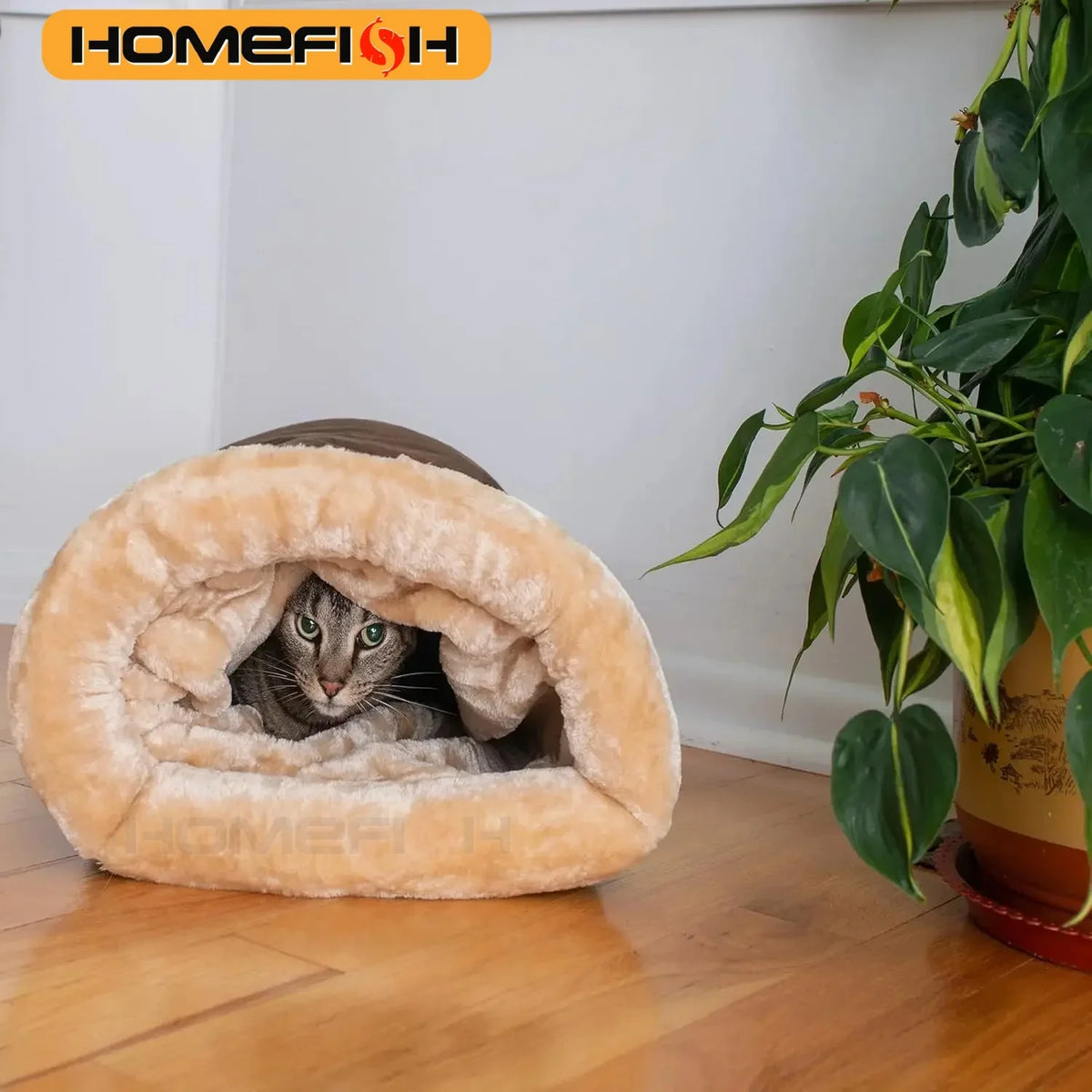 Washable Semi-Enclosed Cat Sleeping Bag Bed - view 3