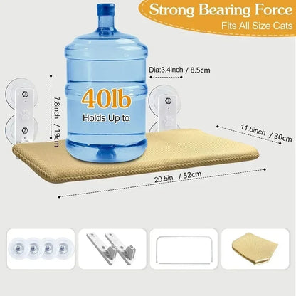 Cordless Cat Hammock for Sunbathing Hanging Cat Bed Summer Suction Cup Glass Mounted Foldable Breathable Cat Bed Frame Supplies