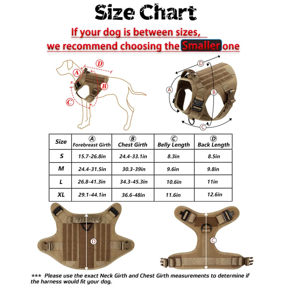 Training Vest Harness and Leash Set for Large Dogs