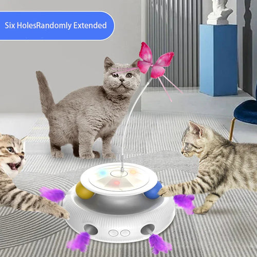 3-in-1 Automatic Butterfly and Feather Ball Cat Toy Set - view 2