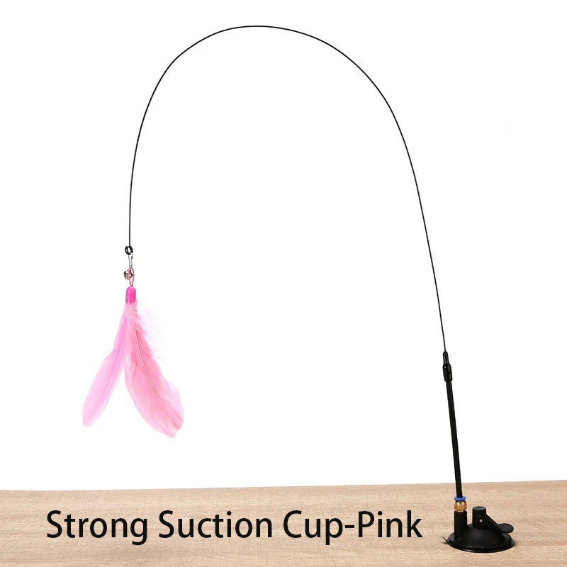 Hands-Free Suction Cup Bird Feather Cat Wand Toy - view 7