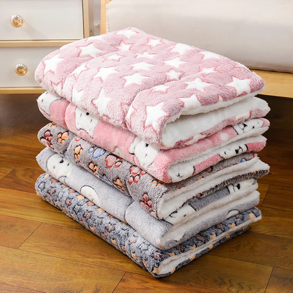 Reversible Soft Blanket Bed Cushion for Dogs and Cats