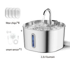 ZYFeeder Stainless Steel Cat Water Fountain, 2.2L