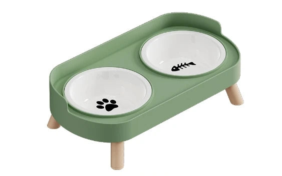 A Colorful Dopamine Pet Double Bowl Fashion Feeding Large Capacity Stainless Steel Dog Bowl Drinking Water Neck Cat Double Bowl