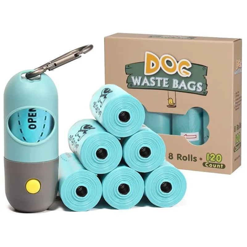 Dog Poop Bag Dispenser with LED Light & Hanging Hook