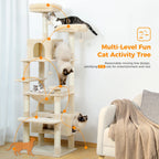 Large Cat Tree Tower with Hammock, Perches and Condos - view 3