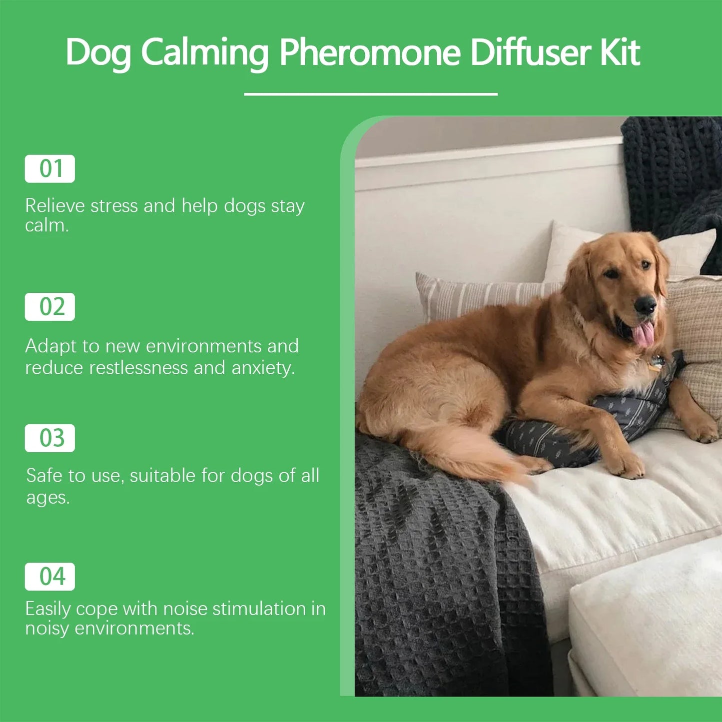 Dog Calming Diffuser Kit - For Relieving Pet Anxiety & Easing Stress in New Home Environments