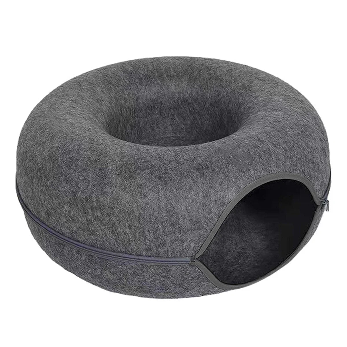 2-in-1 Felt Donut Cave Bed and Tunnel for Cats - view 10
