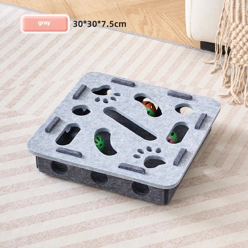 Interactive Cat Puzzle Box with Bell Balls