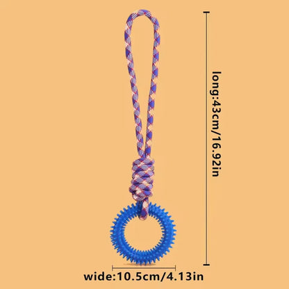 Supet Interactive Training Pet Toy Ring Spiked Ring Dog Teeth Cleaning Pet Supplies