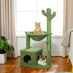 Cactus Cat Tree with Condo, Hammock and Scratching Post