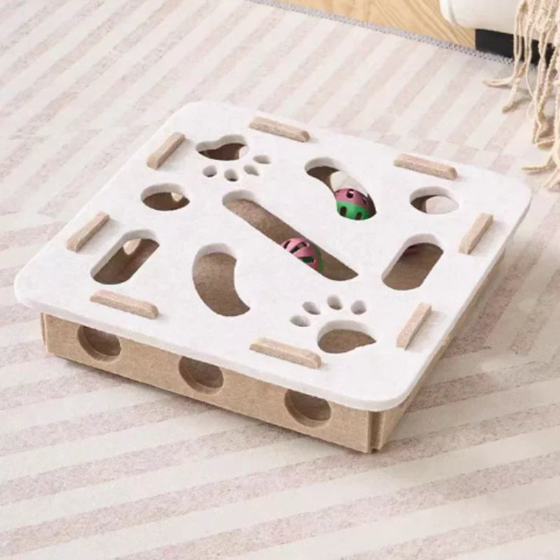 Felt Maze Puzzle Box Cat Toy with Bell Balls - view 8