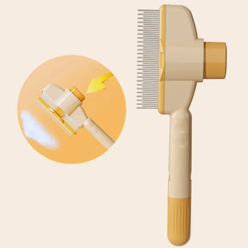 Self-Cleaning Pet Grooming Brush, One-Button Release
