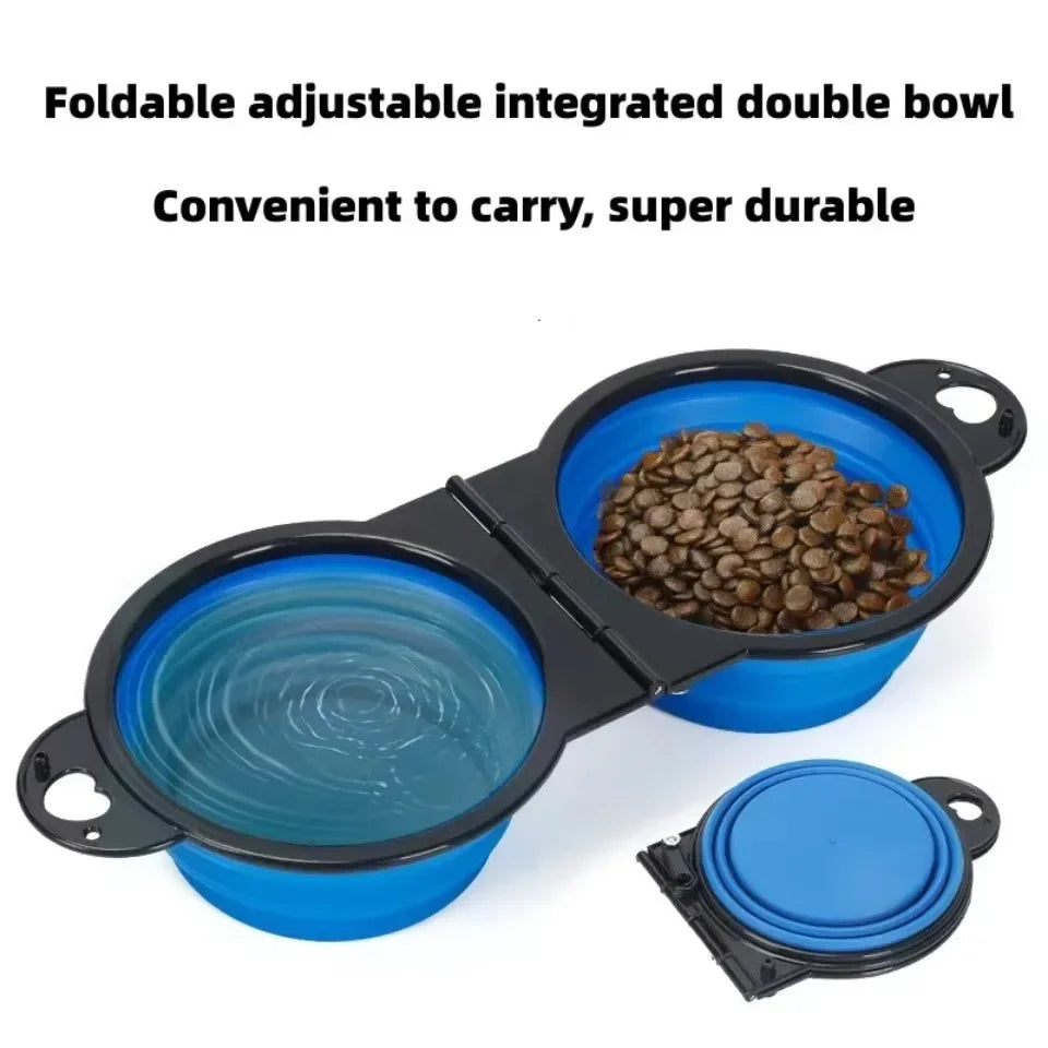 Foldable 2-in-1 Travel Bowl for Dogs and Cats