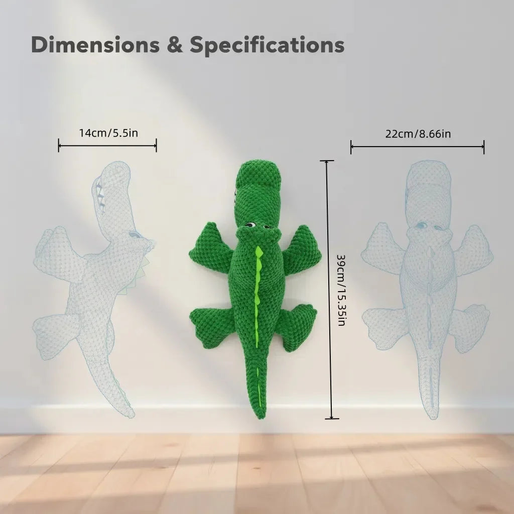 Large Squeaky Plush Crocodile Dog Toy - view 2