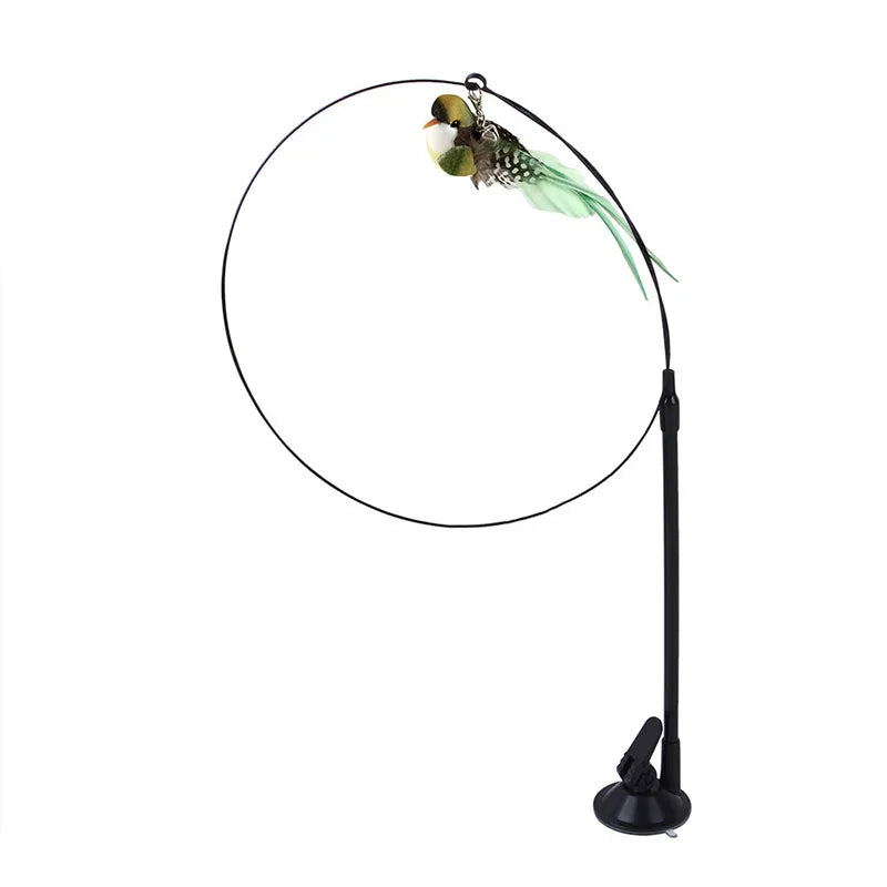 Suction Cup Bird Feather Cat Teaser Wand Toy - view 9
