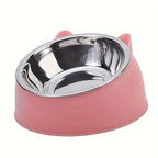 Elevated Tilted Stainless Steel Cat Bowl with Ear Stand - view 9