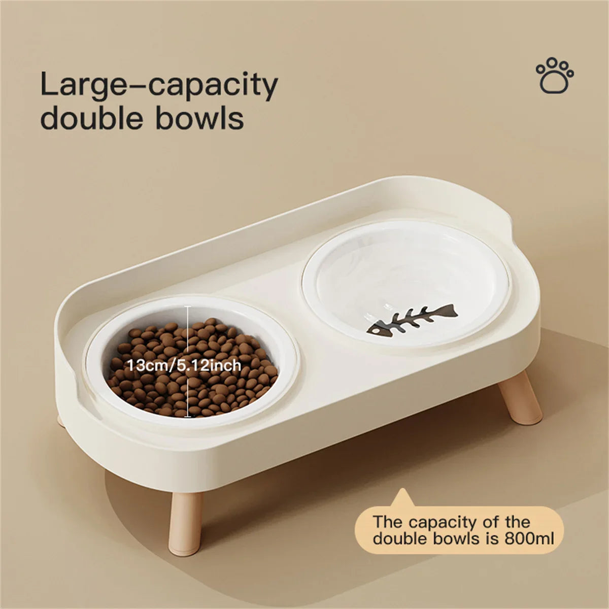 Adjustable Height Double Bowl Feeder for Cats and Dogs - view 5