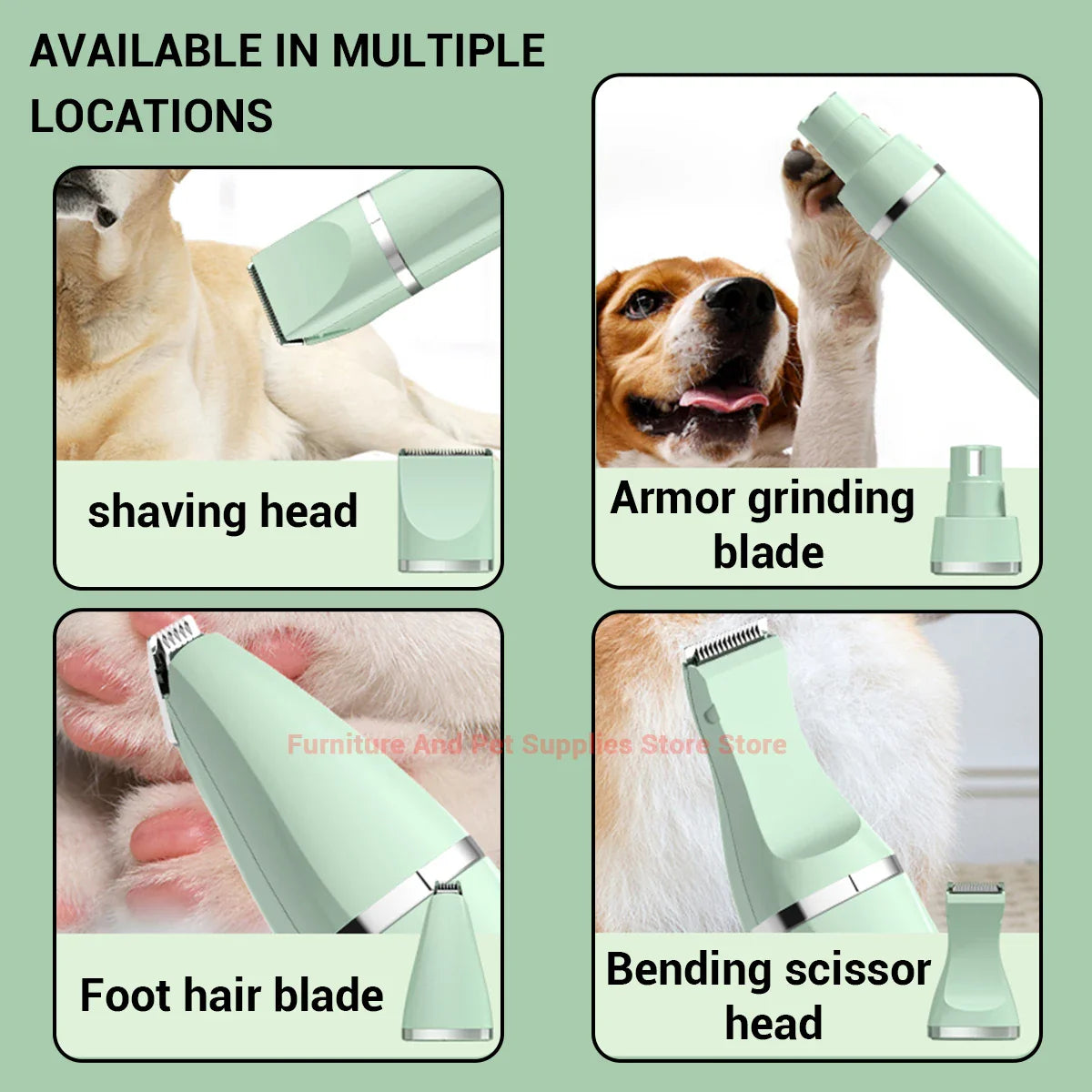 4-in-1 Rechargeable Grooming Clipper Set for Dogs and Cats - view 2