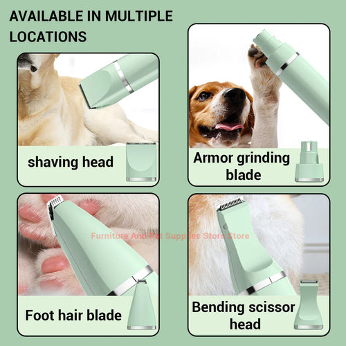 4-in-1 Rechargeable Grooming Clipper Set for Dogs and Cats - view 2