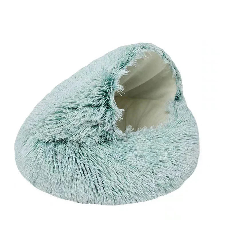 Round Plush Cave Bed with Cover for Cats and Small Dogs - view 10