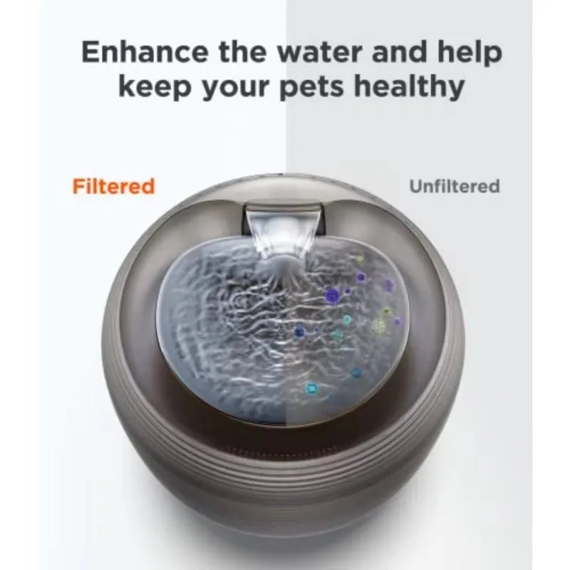 Ultra-Quiet Waterfall Cat Water Fountain with LED, 2.5L - view 4
