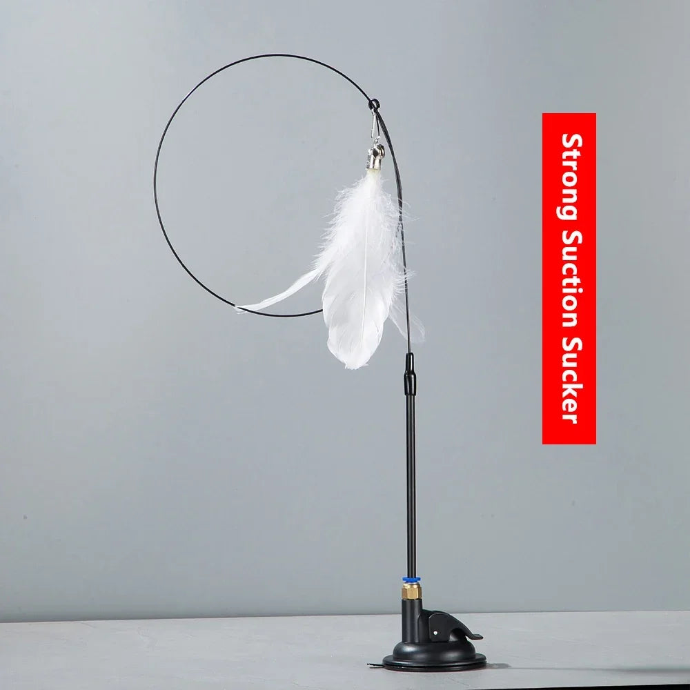 Suction Cup Cat Teaser Wand Toy with Bell and Feather - view 11