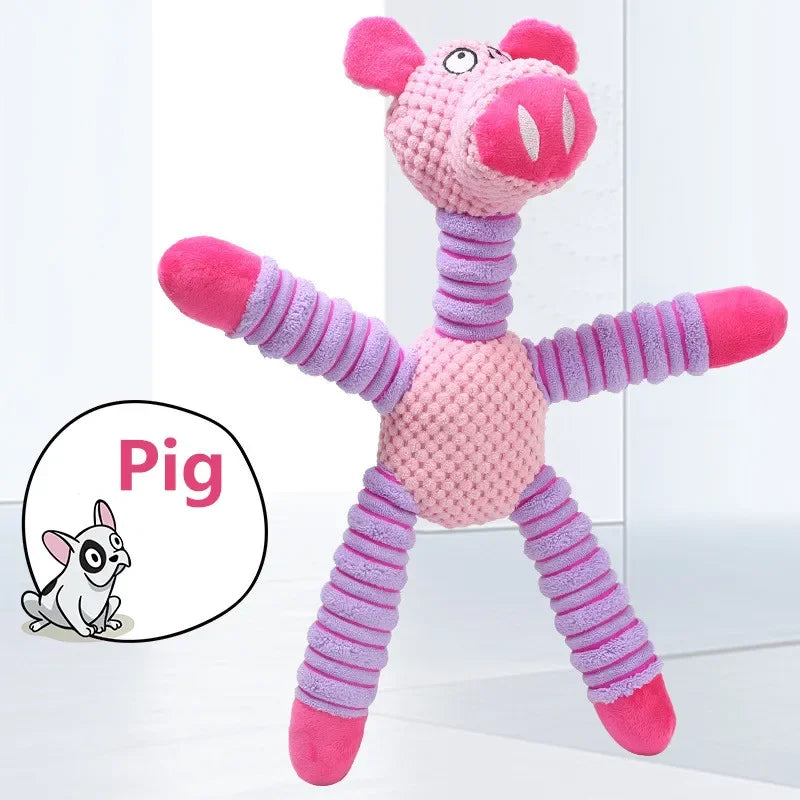 Tough Squeaky Plush Animal Chew Toy for Large Dogs - view 9