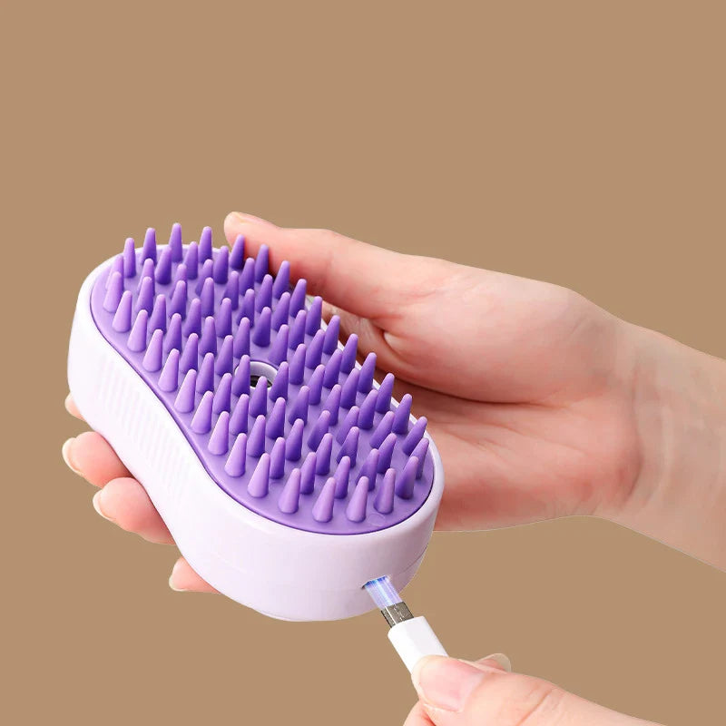 Rotating 3-in-1 Steam Grooming Brush for Cats - view 3