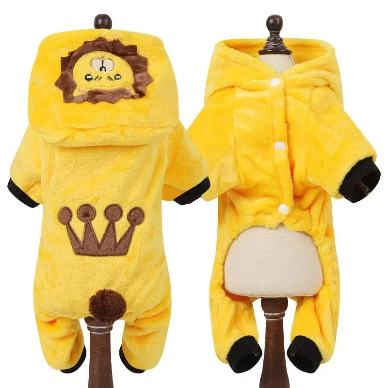 Cartoon Animal Winter Pajama Costume for Small Dogs and Cats - view 11