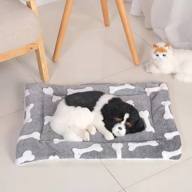Double-Sided Plush Sleeping Mat Bed for Cats and Small Dogs - view 2