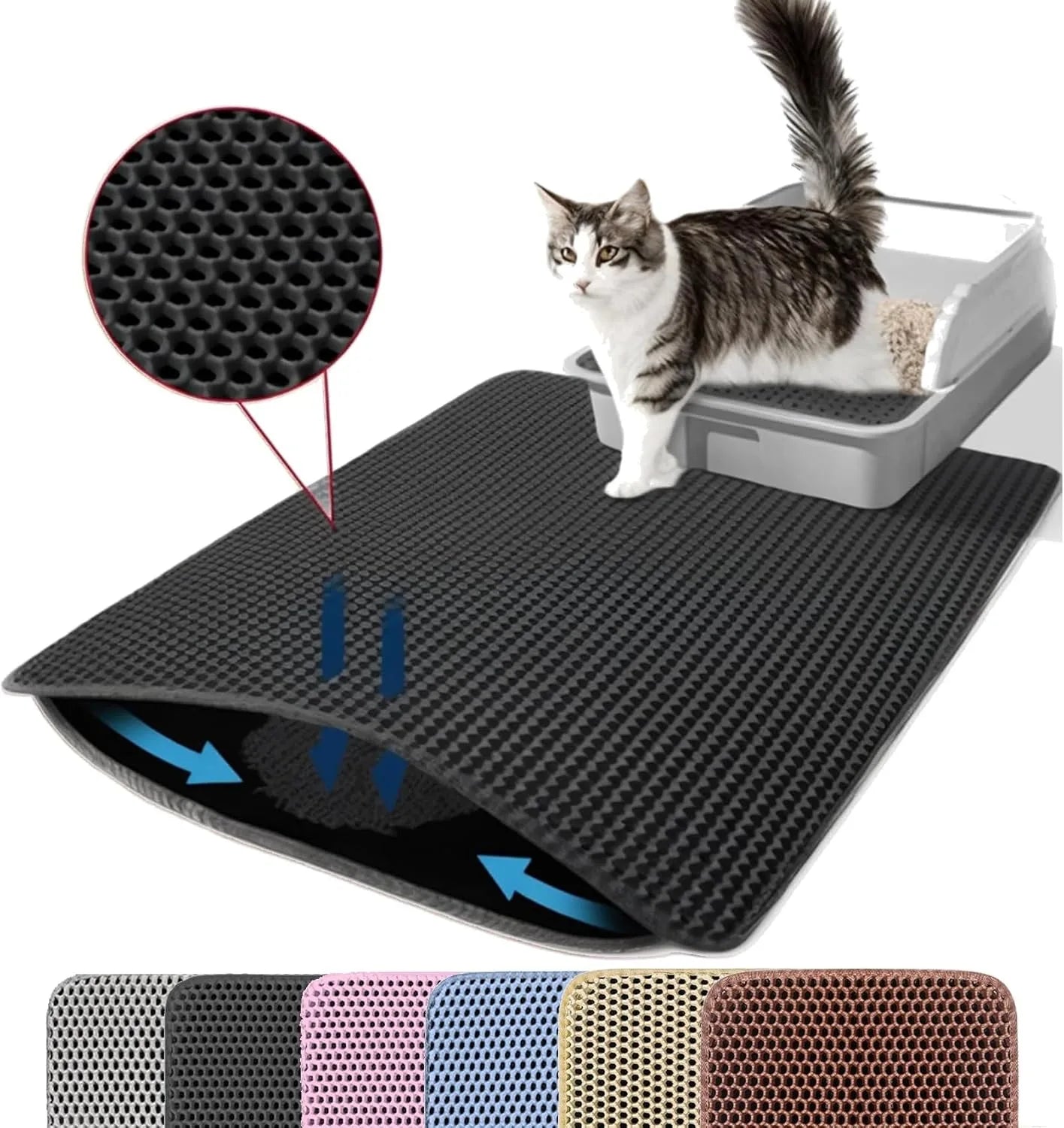 Double-Layer Waterproof Cat Litter Mat, Large