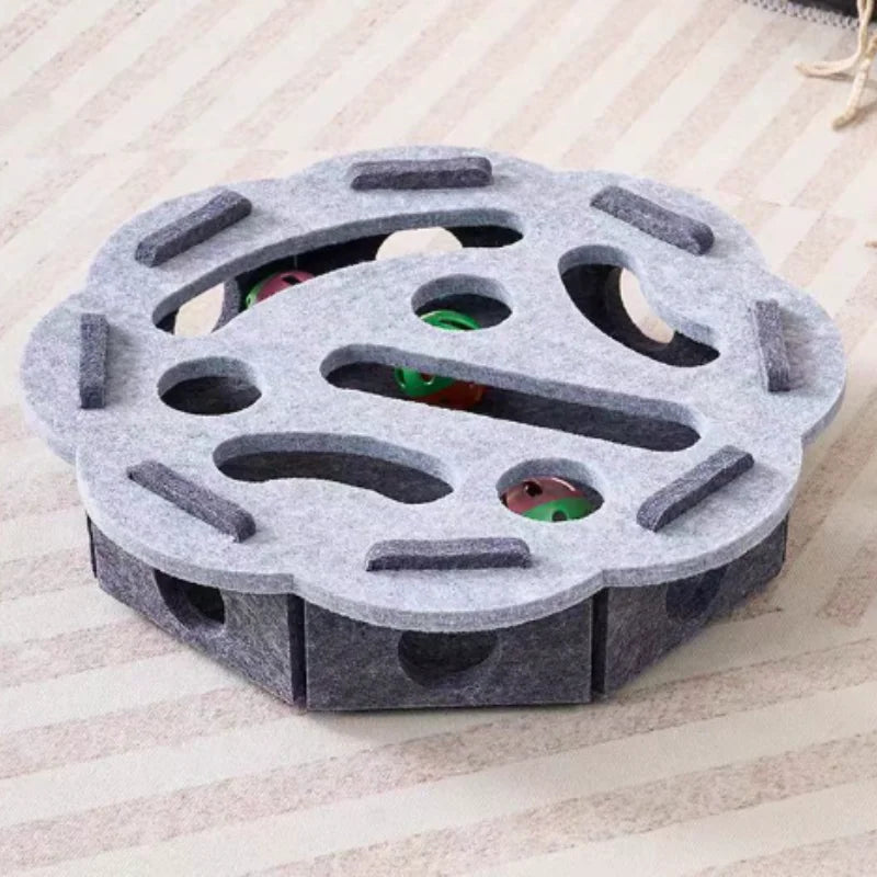Felt Maze Puzzle Box Cat Toy with Bell Balls - view 12