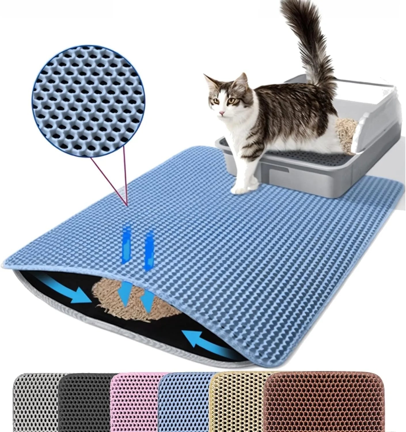Double-Layer Waterproof Cat Litter Mat, Large