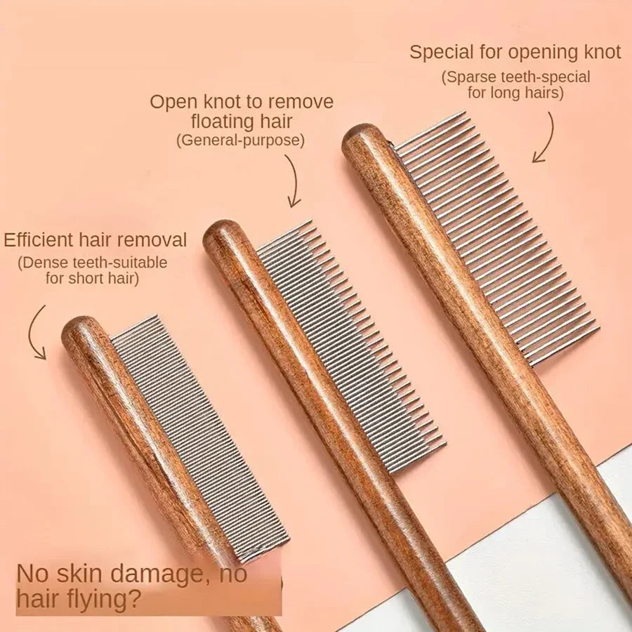 Solid Wood Flea and Grooming Comb for Cats and Dogs - view 5