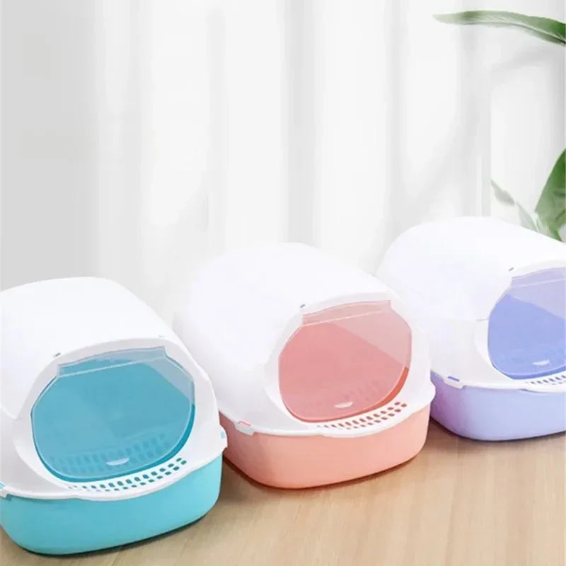 Semi-Enclosed Splashproof Cat Litter Box