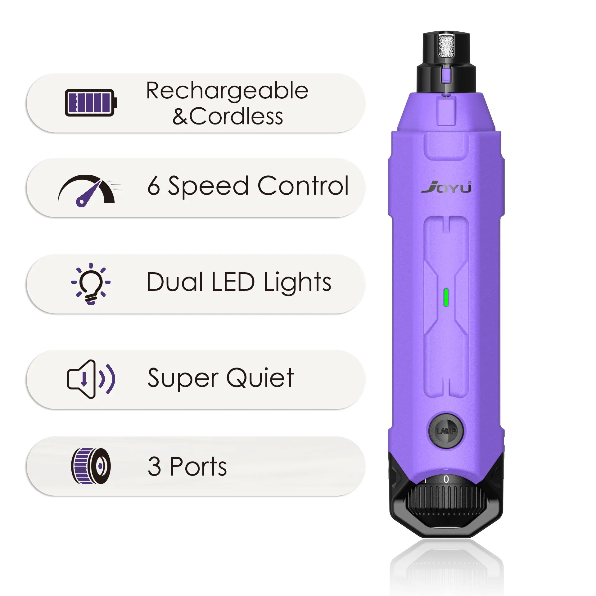 6-Speed Rechargeable Dog Nail Grinder