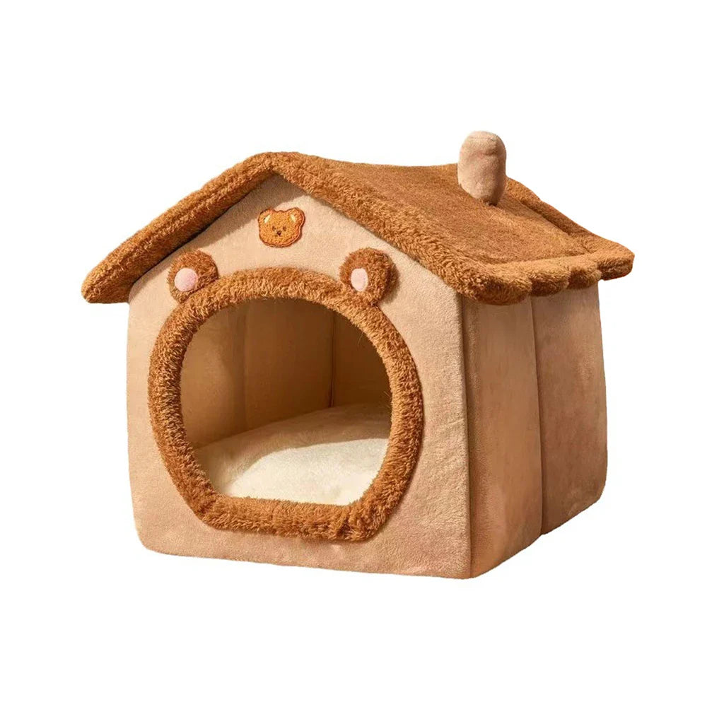 Teddy Bear Enclosed Winter Bed for Cats and Dogs - view 7