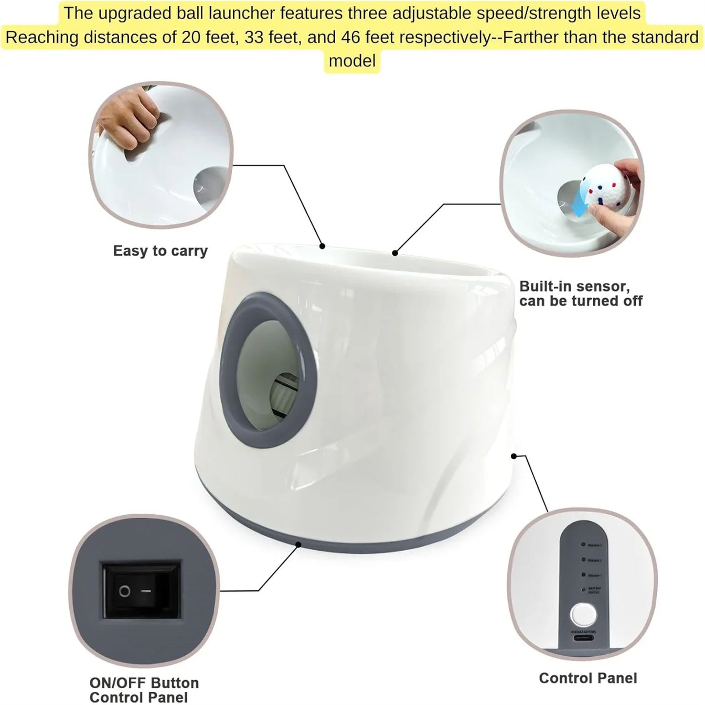 Improved Small-sized Pet Automatic Sensing Ball Throwing Machine Dog Outdoor Thrower Carrying 3 Balls Automatic Throwing Machine