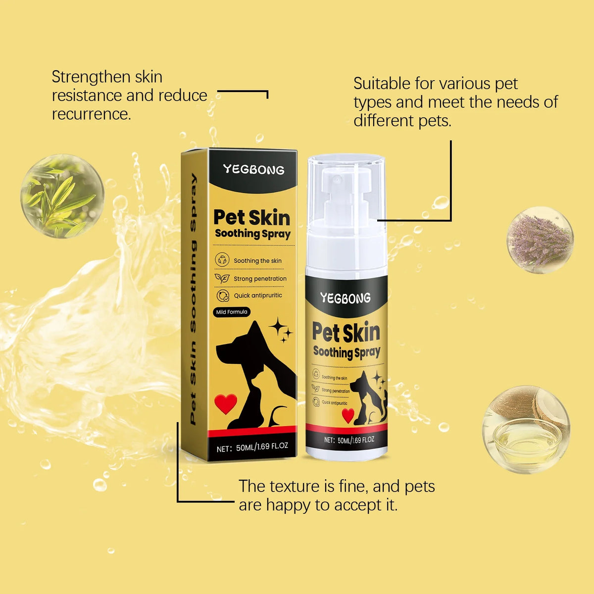 YEGBONG Soothing Skin Care Spray for Dogs and Cats, 50ml - view 5