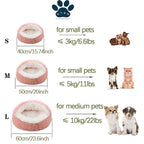 Round Plush Pet Bed with Removable Cover
