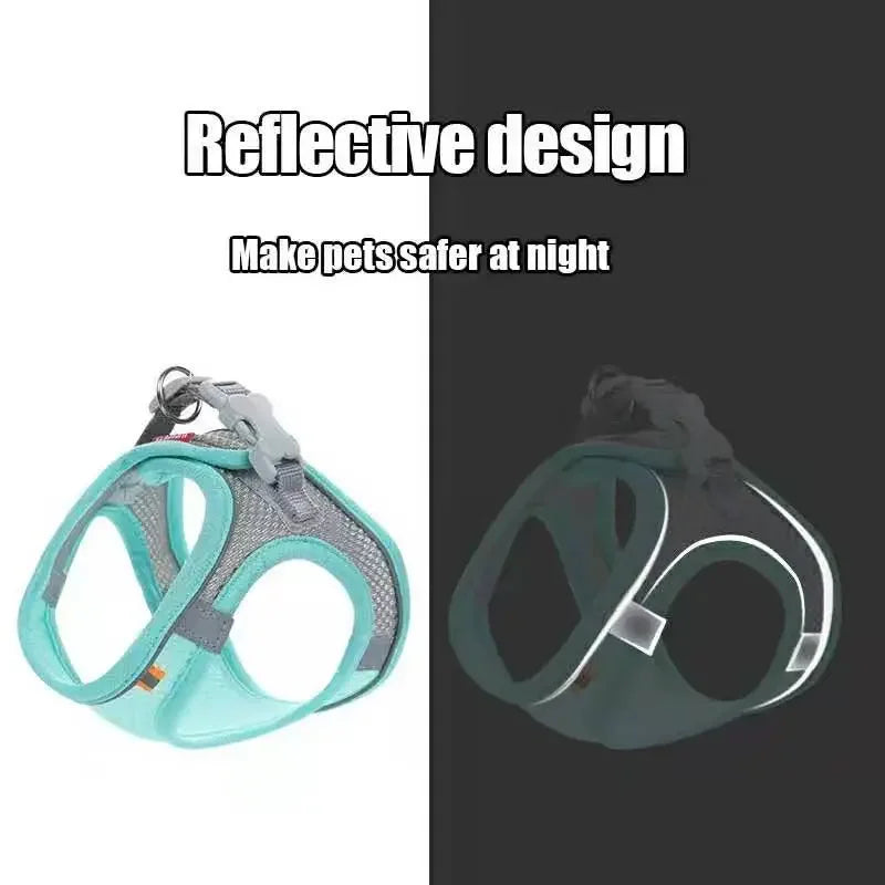 Reflective Breathable Harness Vest and Leash for Cats and Dogs - view 2