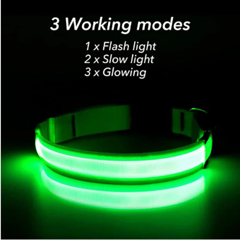 Adjustable Glowing LED Collar for Dogs and Cats - view 2