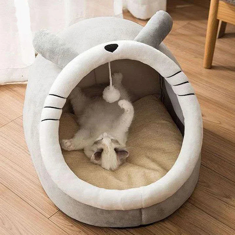 Deep Sleep Cartoon Cave Bed for Cats - view 4