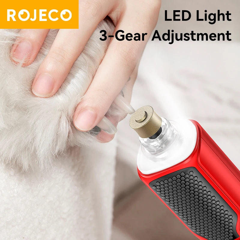 ROJECO Electric Pet Nail Grinder with LED Light