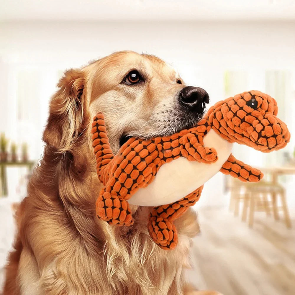 Plush Dinosaur Chew Toy for Small Dogs and Cats