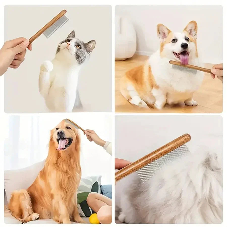 Solid Wood Flea and Grooming Comb for Cats and Dogs - view 3