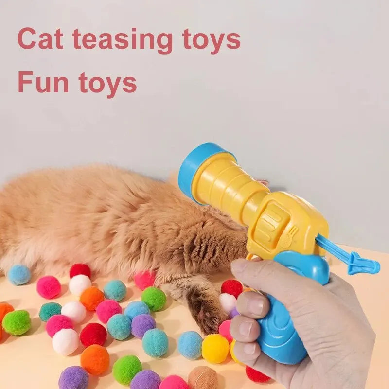 Silent Plush Ball Launcher Cat Toy