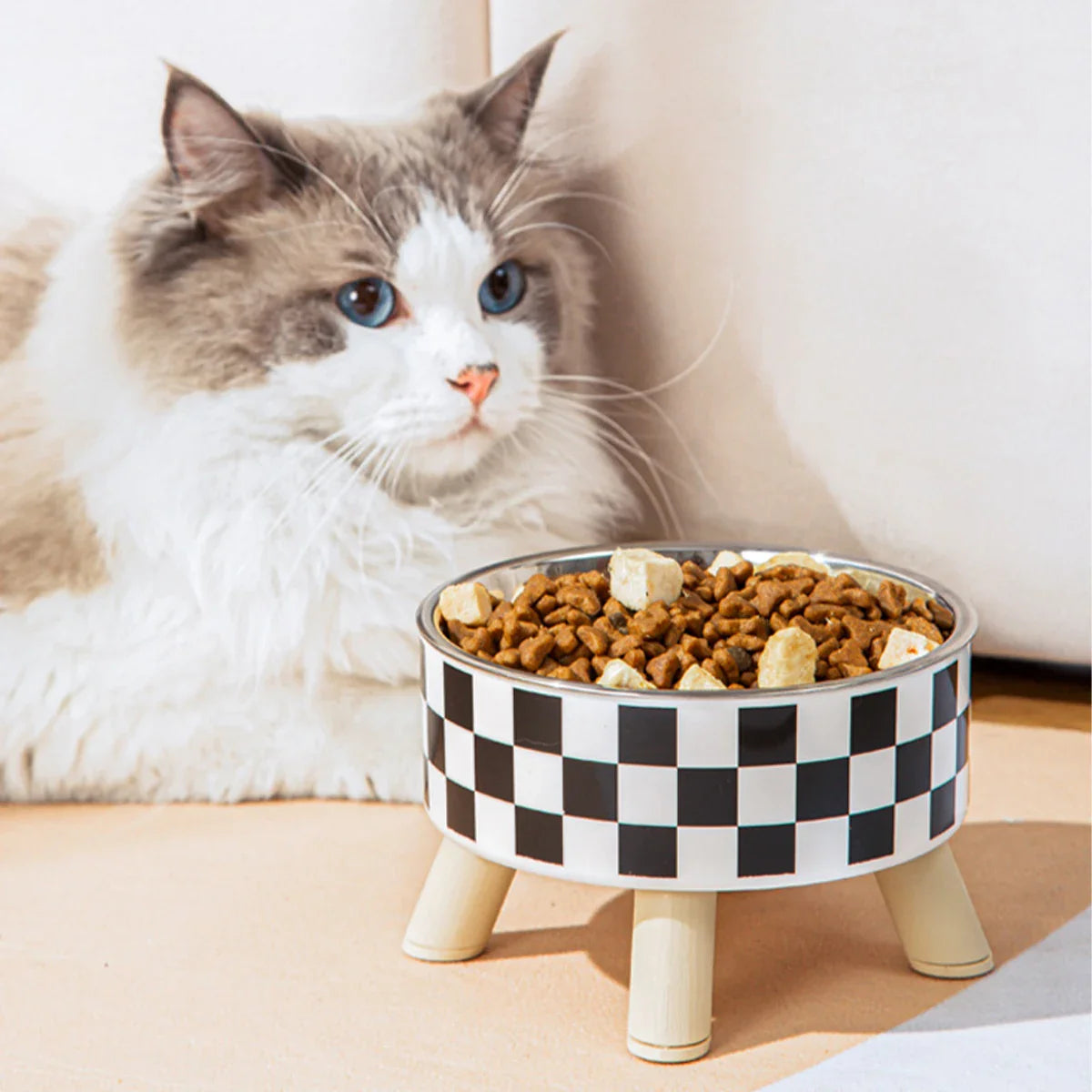 Polka Dot Non-Slip Stainless Steel Bowl for Cats and Dogs - view 2